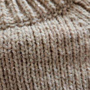 H&M tinsel knit sweater - pink tinsel detail S